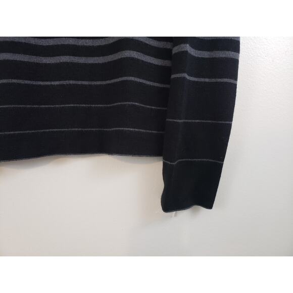(N5) Y2K Anna Meazza Womens Sweater Size XL Turtleneck Striped Merino Wool - Picture 3 of 7